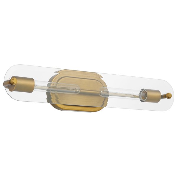 Nuvo Teton 2-Light Vanity, E26 60W, Natural Brass, Clear Beveled 60/7712